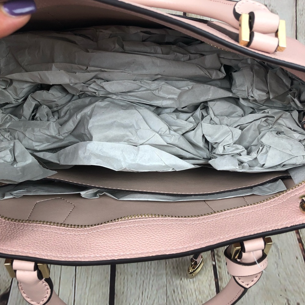 Michael Kors Hayes Large Leather Satchel Bag Pink - Picture 5 of 8